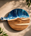 Ocean Wave Charcuterie Board 15x20 Resin Serving Board Coastal Beach Decor
