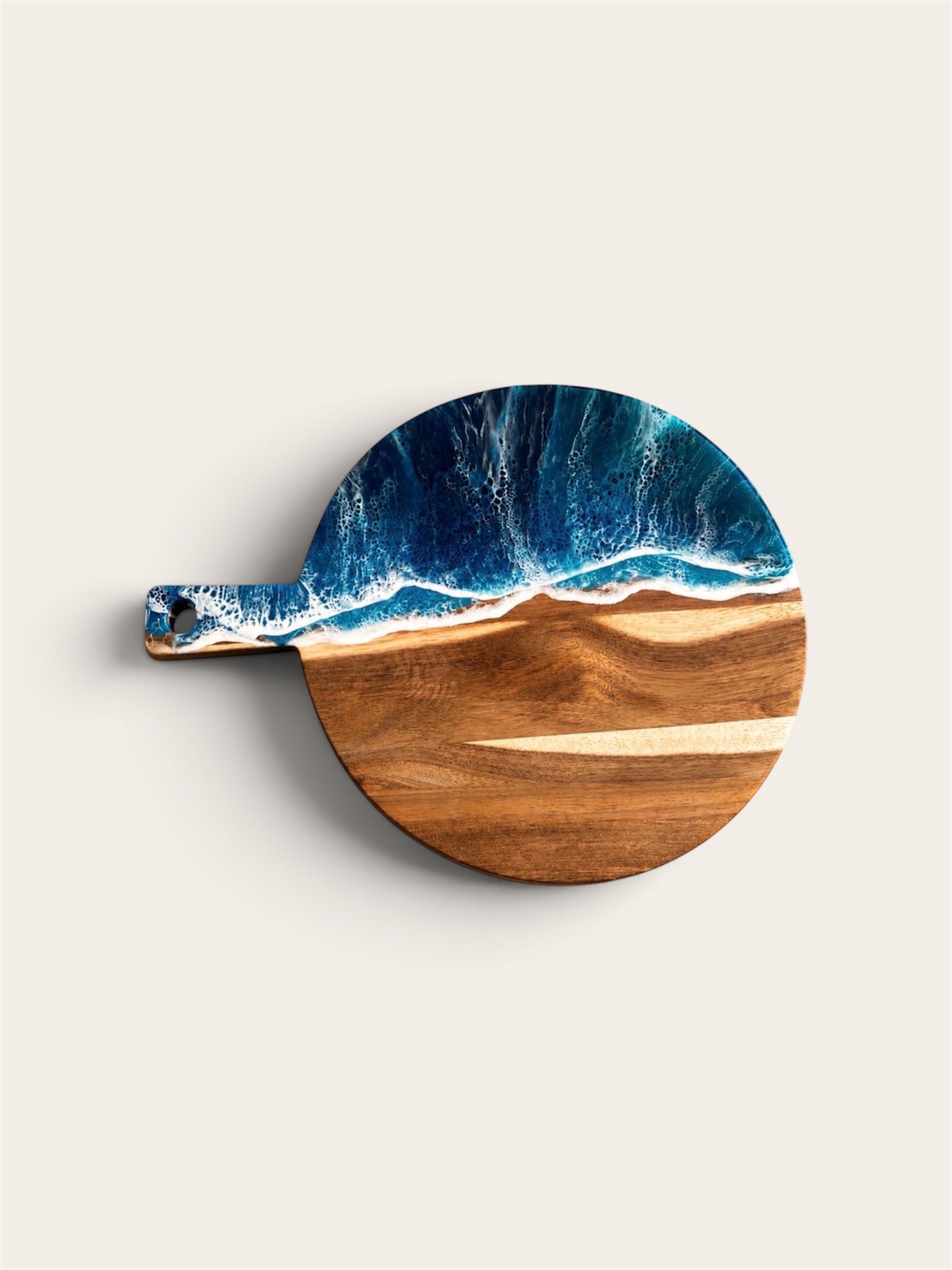 Ocean Wave Charcuterie Board 15x20 Resin Serving Board Coastal Beach Decor