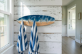 Surfboard Wall Hook with Marine Cleats. Coastal Resin Beach Decor. Towel Rack.